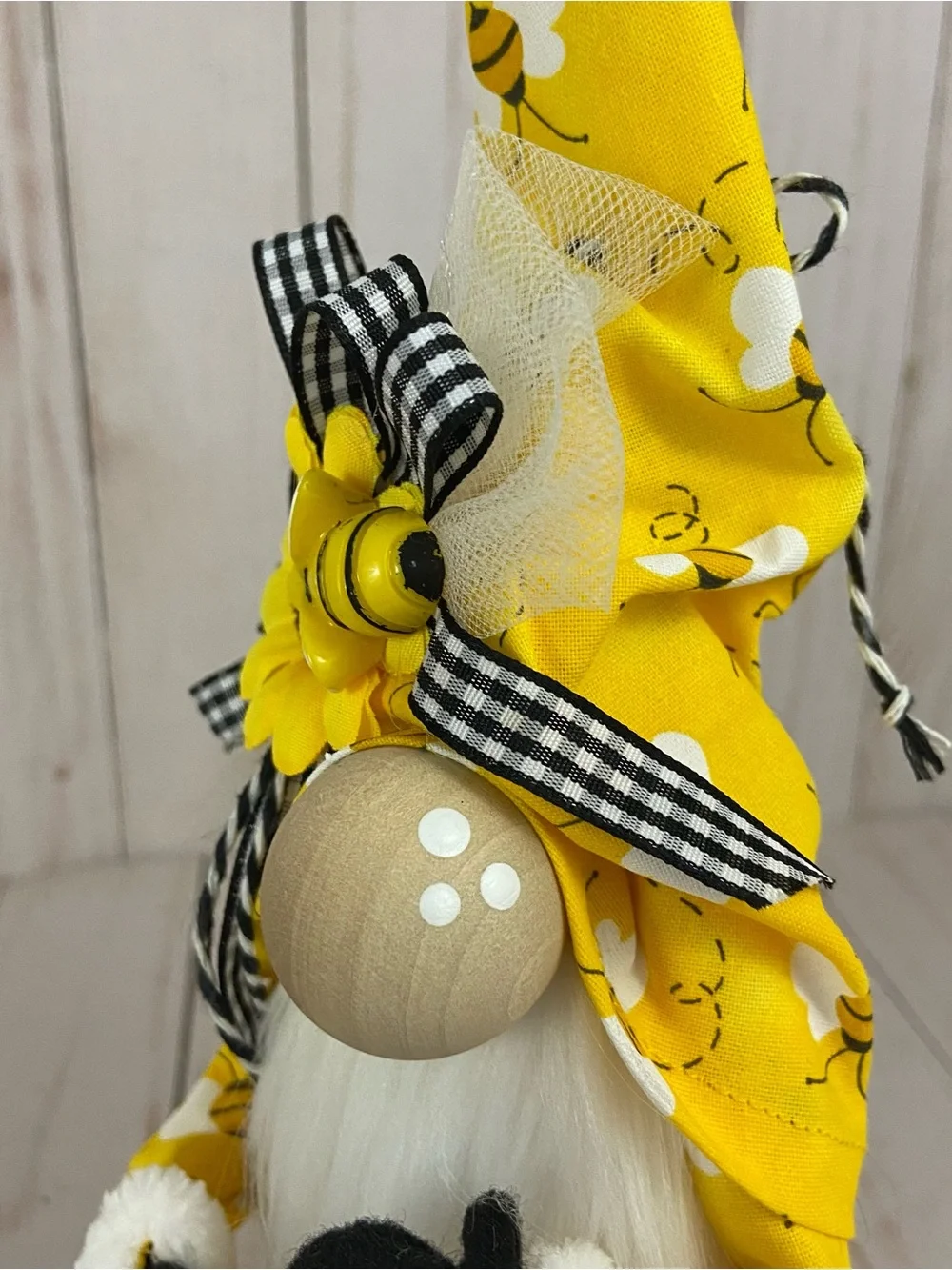 Bee Gnome w/ Sunflowers | Handmade Spring Decor - Picture 8 of 14